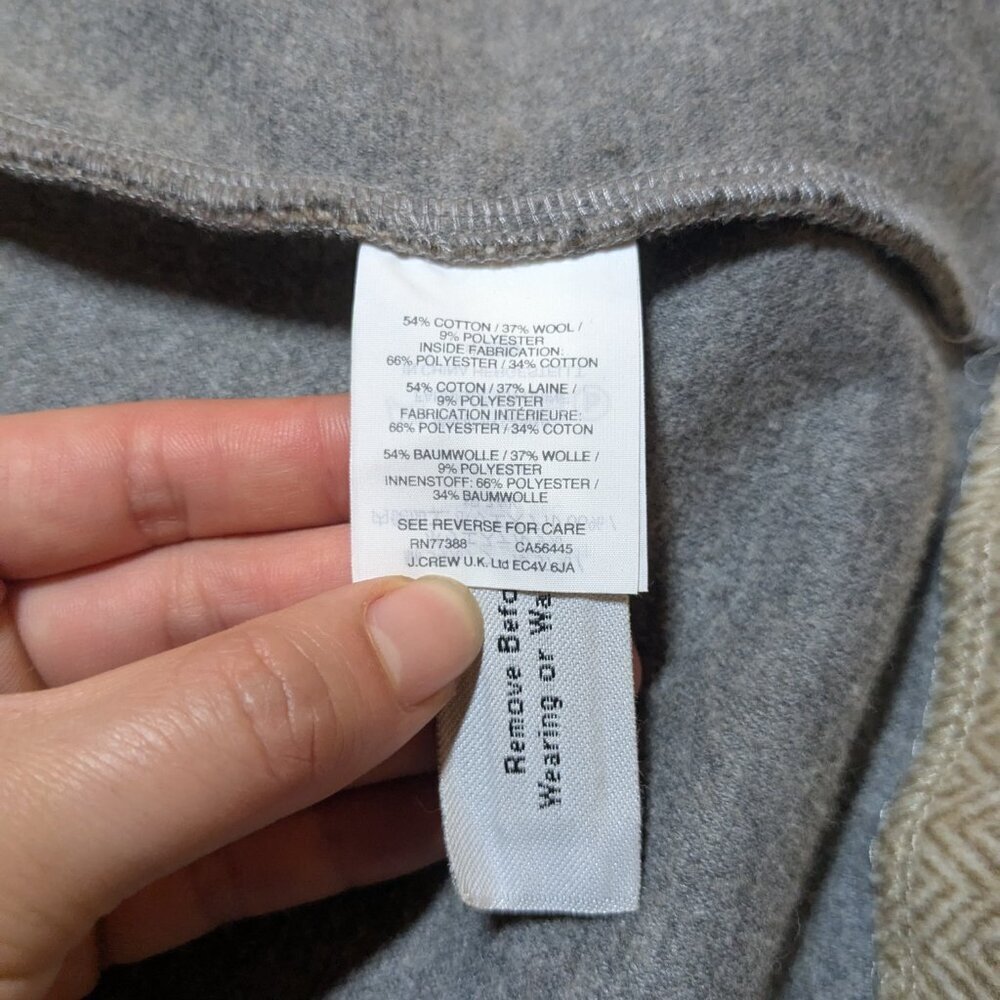 Madewell Coat Tan Stanza Herringbone Coat Wool Blend Camel Color Large - Picture 6 of 8